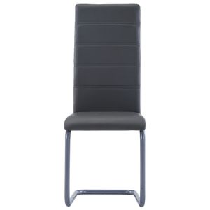 2 pz sedie da pranzo a sbalzo in ecopelle grigia - Product Image 3