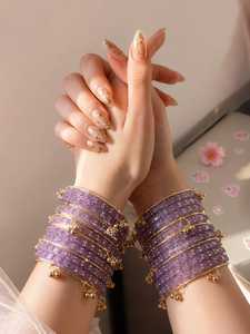 Collection de Churiyan de Mariage Premium pour Femmes, Bracelets Traditionnels Indiens Pakistanais de Style Cachemiri, Plaqué Argent/Or - Product Image 4