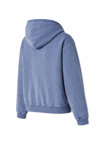 Sudadera con capucha Glory Custom Oversized Crop Acid Wash de primera calidad con cremallera para uso casual, unisex, OEM, venta al por mayor. - Product Image 6