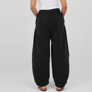 Men's Black <b>Harem</b> Pants Drawstring Closure Elastic Waist Knitted Cotton Polyester Casual Autumn Wear Side Pockets Breathable - Product Image 2