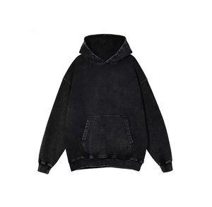 Hoodie unisexe thermique en polaire délavé à l'acide, style dernière tendance, 100 % coton, basique, marque privée, faible MOQ, directement de l'usine - Product Image 4