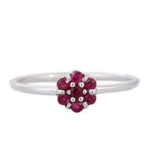 18K Solid <b>Gold</b> Floral <b>Ring</b> Set with Sapphire and <b>Opal</b> Resizable Wedding Bands - Product Image 1