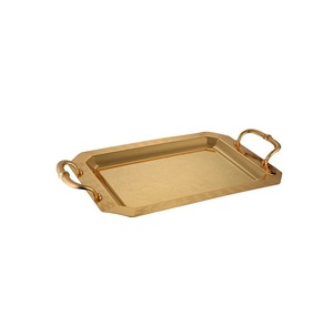 Plateau décoratif en laiton, plateau de service en métal artisanal de qualité supérieure pour la maison, la salle à manger, la cuisine, les mariages, les restaurants, l'hôtellerie - Product Image 3