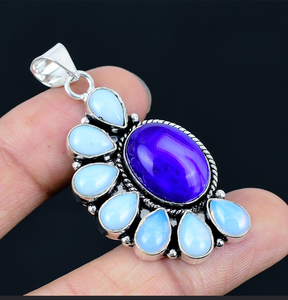 Pendentif demi-fleur en pierres précieuses naturelles, breloque florale pour collier, bijoux pour femmes - Product Image 2
