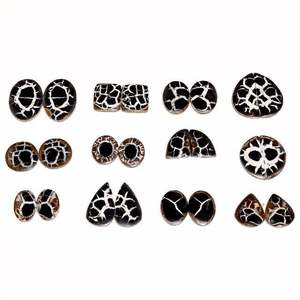 Wholesale Hot Selling Quality Natural Smooth <b>Polished</b> <b>Black</b> Septarian Quartz Natural Loose Gemstone For Women Jewelry Making - Product Image 1