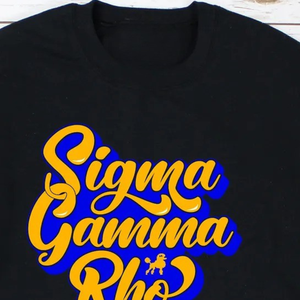 Sigma Gamma Rho Retro Crewneck <b>Sweatshirt</b> Black Color Custom Greek Letter Printed Pullover Casual <b>Long</b> Sleeve Fleece - Product Image 4