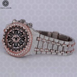 Charm Jewells Montre mécanique de luxe pour homme en acier inoxydable avec accent diamanté, fermoir pliant, bracelet de 20 mm, cadran de 40 mm, date automatique 10 - Product Image 2