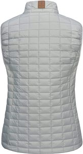 Chaleco acolchado negro sin mangas para mujer con cuello alto y cierre de cremallera para el invierno, ropa informal cálida - Product Image 5