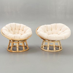 Rattan papasan set natural <b>cane</b> egg saucer <b>chairs</b> accent papasans for patio living room bedroom - Product Image 1