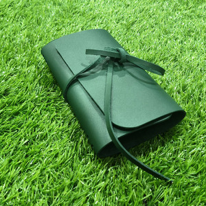 Protège-cahier A6 en cuir de vachette vert élite, fait main, en cuir tanné, couverture de carnet, papeterie de direction, organiseur de voyage - Product Image 3