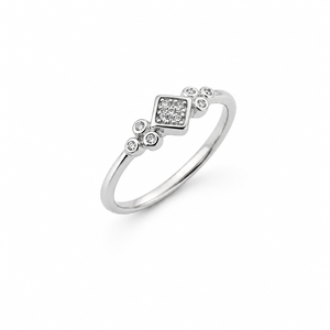 Women's Geometric Square Cluster <b>Cocktail</b> <b>Ring</b> Cubic Zirconia Minimalist Elegant Pave Setting High Polish Finish Party Wear - Product Image 2