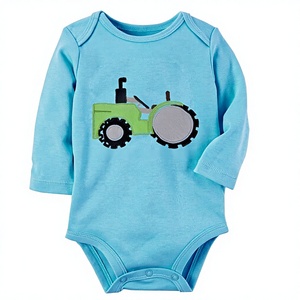 ชุดรอมเปอร์ของเด็กทารกทำจากผ้าฝ้ายออร์แกนิคเกรดพรีเมี่ยมพร้อมกระดุมปิดแบบปุ่มสแน็ปย้อมสีแบบกำหนดเองได้สำหรับ100% - Product Image 1