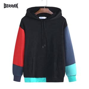 Bomlook — chemisier décontracté à manches longues pour hommes, tenue urbaine, à col rond, avec cordon de serrage, de haute qualité, sweat-shirt Simple, de tous les jours, collection 2021 - Product Image 1