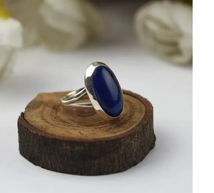Natural <b>Lapis</b> <b>Lazuli</b> Gemstone <b>Ring</b> 925 Sterling Silver Handmade Jewelry Solid Silver Boho <b>Ring</b> Elegant Gift for Her - Product Image 5
