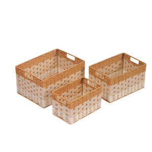 Panier en jacinthe d'eau tressée, solution de rangement durable, produits pour la maison et le jardin, utilisation dans le salon ou dans le placard - Product Image 4