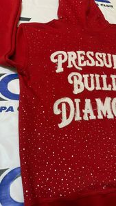 Custom Zipper <b>Puller</b> Streetwear Rhinestone Hoodie Embroidery Logo on Front & Distressed Embroidery on Back Fleece Hoodie - Product Image 2