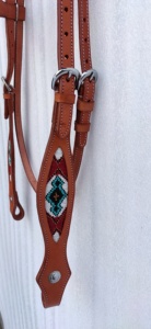 New Western Horse Racing Equipment Leather PP Nylon Bridle with TPU Coated Webbing and Soft Padded - Product Image 3