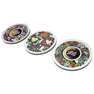 Magnets de réfrigérateur ronds élégants en acrylique – Autocollants magnétiques colorés pour décoration de mariage - Product Image 3
