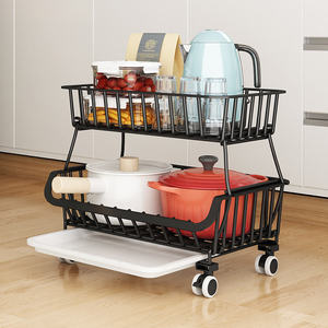 Metal Kitchen Home Organizer Home Organizer Wire Fold <b>Stackable</b> Kid Toys Metal Fruit Vegetable Storage <b>Baskets</b> - Product Image 5
