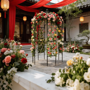 Pergola de jardin moderne en fer forgé décoratif, écologique, avec cadre en métal thermolaqué, pour extérieur, Vietnam, 1 ensemble - Product Image 4