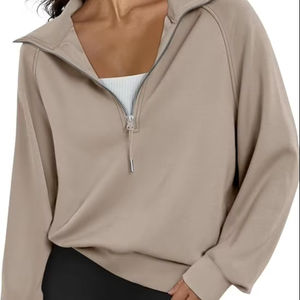 Sudadera con capucha y cremallera para mujer, diseño vintage, estampado sólido, transpirable, unisex, de algodón y poliéster - Product Image 5