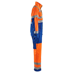 Combinaison de sécurité haute visibilité orange et bleue pour hommes, vêtements de travail, combinaison de protection avec bandes réfléchissantes - Product Image 6