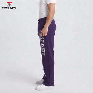 Custom Men Loose Pants Solid Color Joggers Sweat Pants Flared Sweatpants With Logo Digital Print men pants - Product Image 3