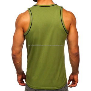Singlet de sport bleu de haute qualité pour hommes, décontracté d'été, grandes tailles, débardeurs respirants, méthode de tissage tricotée - Product Image 2