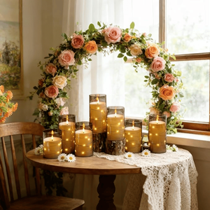 Set di 12 Candele LED Senza Fiamma con Timer, Atmosfera Romantica, Decorazione per la Casa, Candele Acriliche Stabili con Effetto Tremolante - Product Image 1