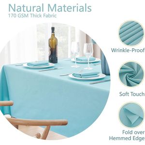 Tovaglia Rettangolare 60x120 Pollici in Lino Testurizzato, Impermeabile, Antimacchia e Antirughe, Lavabile, Tessuto Decorativo - Product Image 3