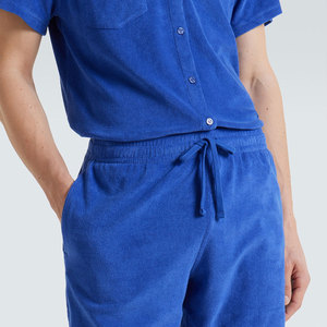 Shorts en polaire pour hommes, couleur unie, prix d'usine pour les acheteurs en gros, qualité supérieure, avec cordon de serrage et poches, avec logo. - Product Image 6