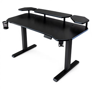 Lumetal Adjustable Height Commercial <b>Office</b> Gaming <b>Computer</b> Desk with Wood Surface and Metal Frame Made in Vietnam - Product Image 1