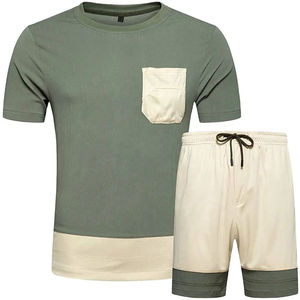 Ensemble court deux pièces personnalisé pour homme 100 % coton, survêtement d'été, short imprimé écologique pour la saison printanière, prix raisonnable - Product Image 5