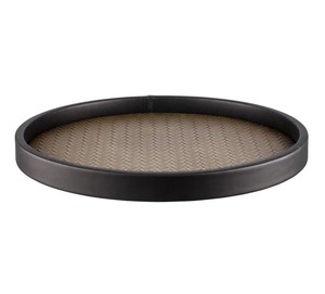 Plateau de service rond en plastique, couleur unie, design minimaliste, vaisselle et assiettes - Product Image 5