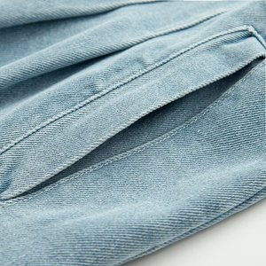 Veste en jean bleue pour femmes grandes tailles, manches longues, veste en jean décontractée, hauts en jean de haute qualité pour femmes - Product Image 5