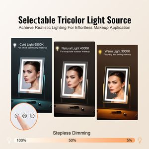 Smart Touch Controllable Five Times Magnification LED Vanity <b>Mirror</b> Three Color <b>Lighting</b> Modes <b>Lighted</b> <b>Makeup</b> 5X <b>Mirror</b> - Product Image 2