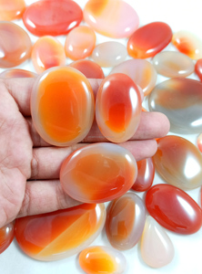 Wholesale Natural Red Onyx Loose Stone <b>Beads</b> Oval Flat Back Stone Cabochon for Ring Earring Pendant Jewelry Making - Product Image 5