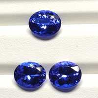 3 Piezas de Excelente Calidad, Limpia, 100% Natural, 12.64 Quilates, 9x11mm, Gema de Tanzanita en Forma Ovalada, Color D'Block, Para Joyería, GEMFORTE IN