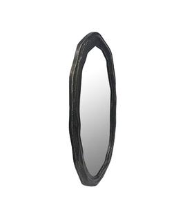 Rustic Irregular Oval Wall Mirror With Metal <b>Frame</b> Decorative Home Accent - Product Image 3