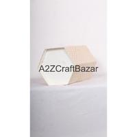 Poubelle extérieure hexagonale élégante en carton de coton pliable avec motif imprimé DIY pour bureau, maison, jardin - Personnalisable