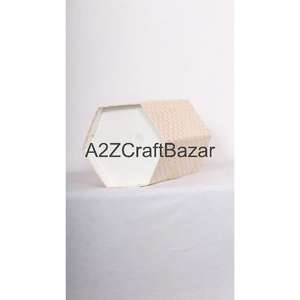 Poubelle extérieure hexagonale élégante en carton de coton pliable avec motif imprimé DIY pour bureau, maison, jardin - Personnalisable - Product Image 6