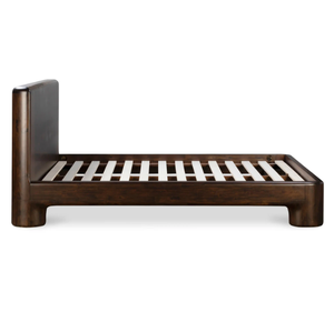 Base de Cama King Size de Madera de Teca Sólida Amangiri, Acabado Oscuro, Patas Gruesas Redondeadas, Estilo Minimalista Contemporáneo y Confortable - Product Image 3