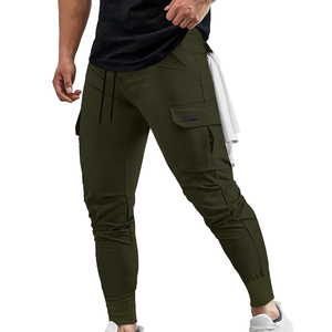 Pantalon cargo streetwear élégant, conçu avec un tissu de haute qualité, taille élastique, poches latérales à rabat, pantalon cargo - Product Image 1