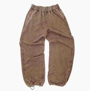 Pantalon de jogging décontracté coupe ample en coton pour le sport quotidien et le streetwear – Vente en gros, personnalisable, lavable, en coton écologique et respirant - Product Image 5