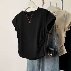 High Quality Women Summer Short Sleeved Tank <b>Tops</b> for Fashion Base Shirt Slim Fit Neck Casual Sexy Breathable Satin Eco-Friendly - Product Image 3