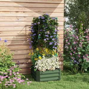 Wooden Garden Bed and Flower Shelf Planter Box Elegant Fencing Trellis & Gates Product - Product Image 1