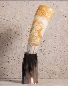 ฮอร์นมี้ดฮอร์นสำหรับดื่มแบบไวกิ้งส่วนตัวพร้อมสายหนังและขาตั้ง - Product Image 5