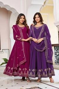 Robe de soirée Royal Spark avec dupatta brodée, ensemble de robe élégante et scintillante, dupatta assortie, ensemble ethnique 3 pièces - Product Image 6