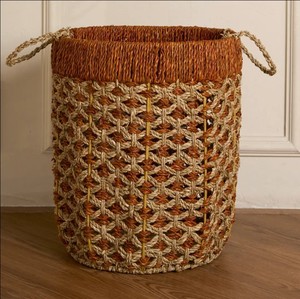 High Quality Bestselling Eco-Friendly Seagrass Handwoven <b>Basket</b> <b>Storage</b> Home Decoration Laundry <b>Basket</b> Hamper Multifunction Made - Product Image 4
