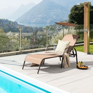 Sdraio Regolabile Robusta per Patio, Piscina e Spiaggia - 5 Posizioni, Telaio in Acciaio, Arredo da Esterno - Product Image 2